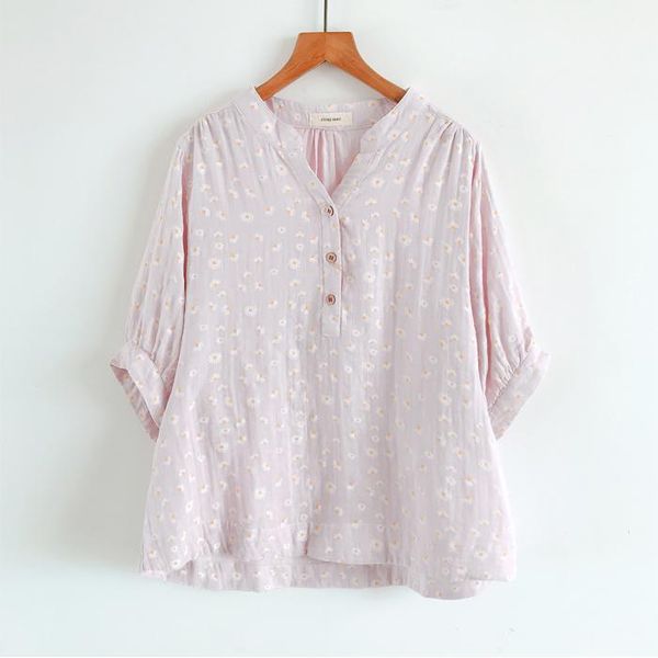 women's blouses & shirts 2021 summer women blouse japan style fresh floral print v-neck loose half sleeve shirt, White
women's blouses & shirts 2021 summer women blouse japan style fresh floral print v-neck loose half sleeve shirt, White