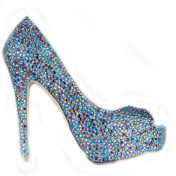 dress shoes blue rhinestone peep toe stiletto heel bridal women banquet wedding formalpumps, Black
dress shoes blue rhinestone peep toe stiletto heel bridal women banquet wedding formalpumps, Black
