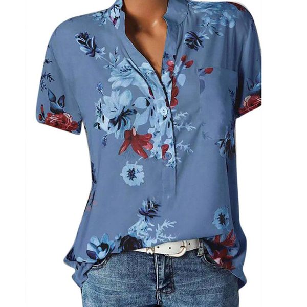 women's t-shirt floral tshirt deep v neck vetement femme 2021 plus size 5xl shirt women short sleeve office t with pocket button front, White
women's t-shirt floral tshirt deep v neck vetement femme 2021 plus size 5xl shirt women short sleeve office t with pocket button front, White