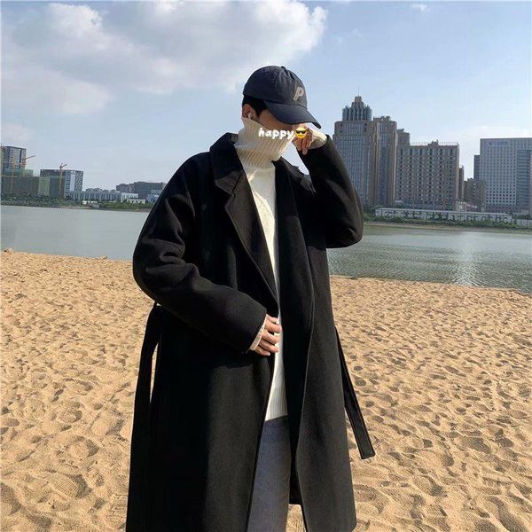 autumn and winter new products thickened cotton wool windbreaker men's knee medium length lace up overcoat, Black
autumn and winter new products thickened cotton wool windbreaker men's knee medium length lace up overcoat, Black