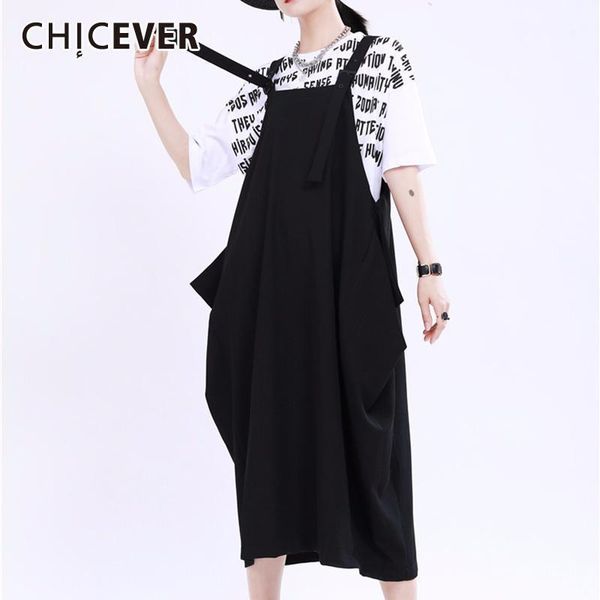 irregular women's dress halter collar sleeveless pockets oversized adjustable summer dresses female fashion 20211, Black;gray 
irregular women's dress halter collar sleeveless pockets oversized adjustable summer dresses female fashion 20211, Black;gray