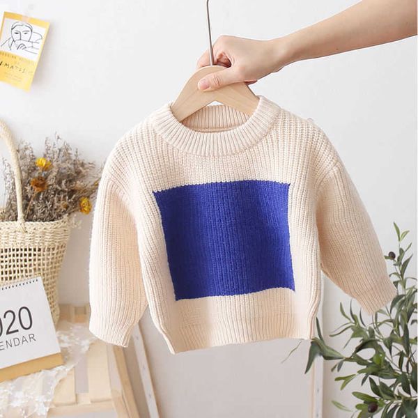 2021 autumn kids girls boys fall winter color block knitted pullover basic crew neck elastic knitting sweater y1024, Blue
2021 autumn kids girls boys fall winter color block knitted pullover basic crew neck elastic knitting sweater y1024, Blue
