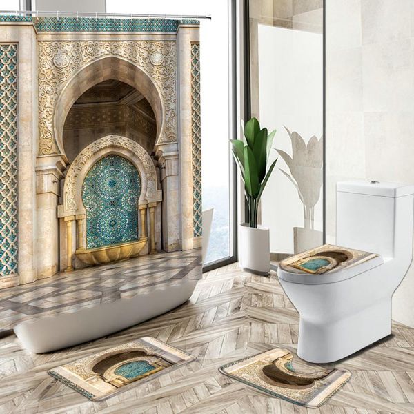 shower curtains moroccan fountain curtain retro old geometric rattan pattern building door home non-slip carpet toilet cover foot mat set
shower curtains moroccan fountain curtain retro old geometric rattan pattern building door home non-slip carpet toilet cover foot mat set