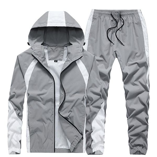 men's tracksuits fashion sets sportswear suit autumn hooded tracksuit male 2 pieces zipper coat + sweatpants casual clothing, Gray
men's tracksuits fashion sets sportswear suit autumn hooded tracksuit male 2 pieces zipper coat + sweatpants casual clothing, Gray