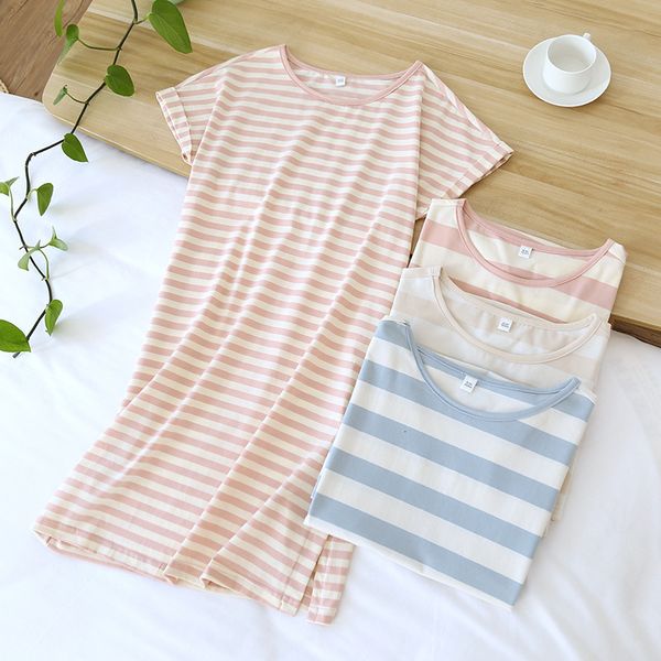 new 2021 ladies spring and summer short-sleeved night 100% cotton plus size thin striped short skirt home service women 2oeh, White
new 2021 ladies spring and summer short-sleeved night 100% cotton plus size thin striped short skirt home service women 2oeh, White