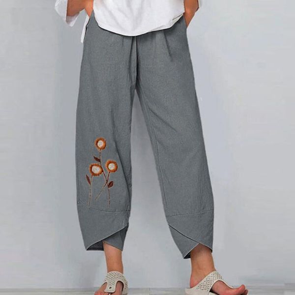 women's pants & capris women embroidery pocket irregular hem loose cropped cotton linen trousers with pockets style, Black;white
women's pants & capris women embroidery pocket irregular hem loose cropped cotton linen trousers with pockets style, Black;white