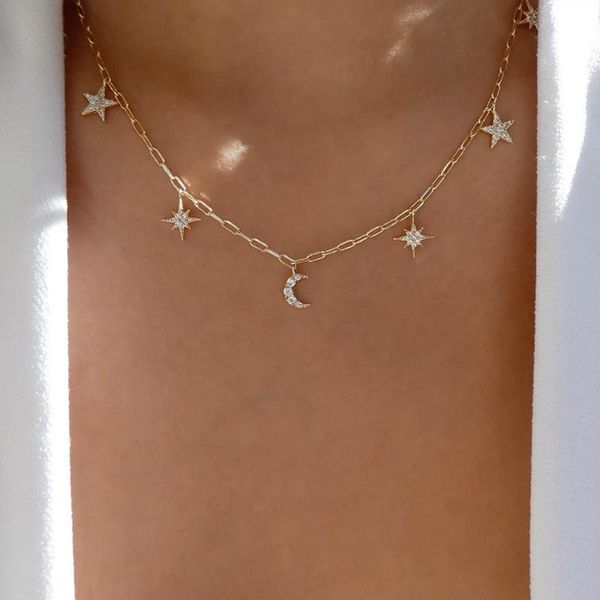 chains jacoso choker multilayered necklace simple elegant vintage crystal star moon pendants street pographyjewelry for women gifts, Silver
chains jacoso choker multilayered necklace simple elegant vintage crystal star moon pendants street pographyjewelry for women gifts, Silver