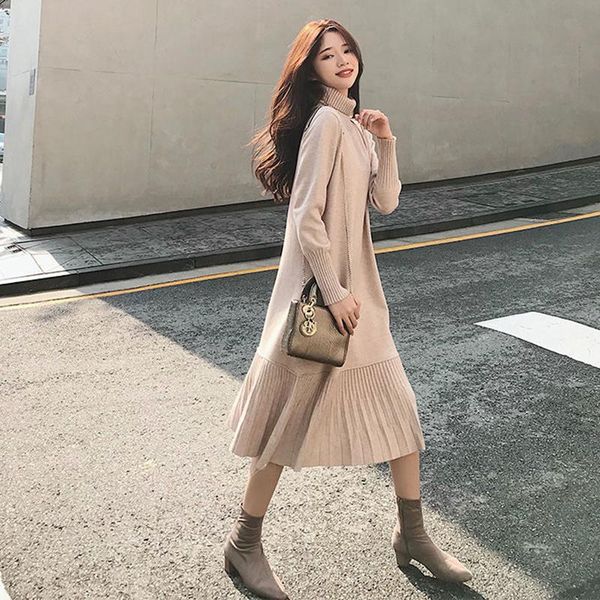 casual dresses elegant loose ruffle sweater long autumn winter turtleneck a-line knitting party dress korean office pullover, Black;gray
casual dresses elegant loose ruffle sweater long autumn winter turtleneck a-line knitting party dress korean office pullover, Black;gray