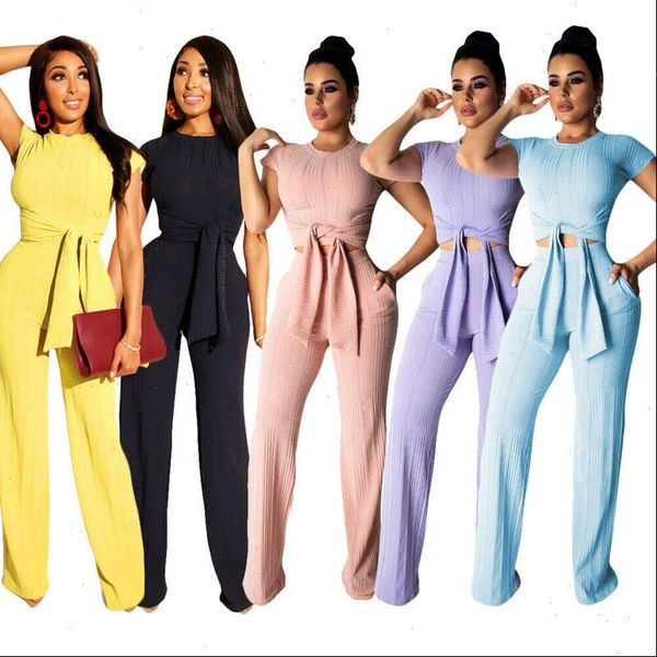 women 2 piece outfits short sleeve crop pant set slim casual jumpsuit outfit set rompers solid high wasit belt long pants, Black;white
women 2 piece outfits short sleeve crop pant set slim casual jumpsuit outfit set rompers solid high wasit belt long pants, Black;white