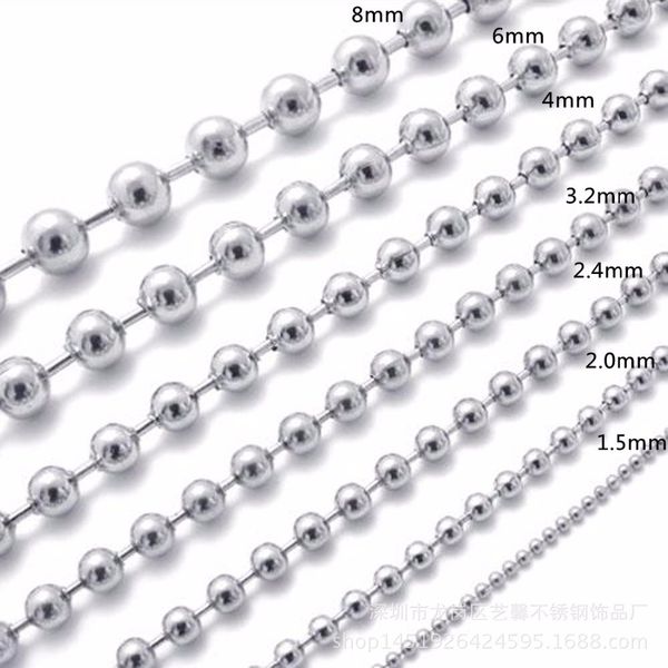 yutong fashion 1.5/2/2.4/3.2/4/5/6/8/10/12mm stainless steel silver color men women jewelry necklace beads ball chain 16-40" wholesale
yutong fashion 1.5/2/2.4/3.2/4/5/6/8/10/12mm stainless steel silver color men women jewelry necklace beads ball chain 16-40" wholesale