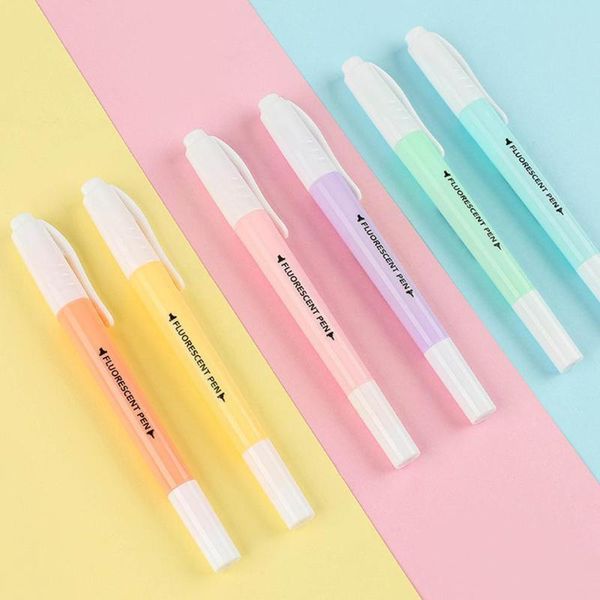 highlighters 6pcs/set double head fluorescent highlighter pen markers pastel drawing for student school office supplies cute station s1i8, Black;red
highlighters 6pcs/set double head fluorescent highlighter pen markers pastel drawing for student school office supplies cute station s1i8, Black;red