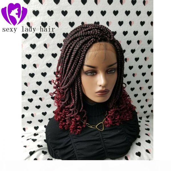 handmade 14inch box braid braided lace front wig with curly ends color 1b burgundy red ombre color short braiding hair wigs for black women
handmade 14inch box braid braided lace front wig with curly ends color 1b burgundy red ombre color short braiding hair wigs for black women