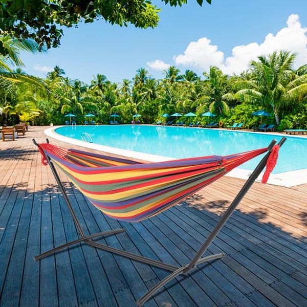 camp furniture hammock set strip black steel pipe frame high strength polyester sleeping swing beach outdoor patio garden poolside red
camp furniture hammock set strip black steel pipe frame high strength polyester sleeping swing beach outdoor patio garden poolside red