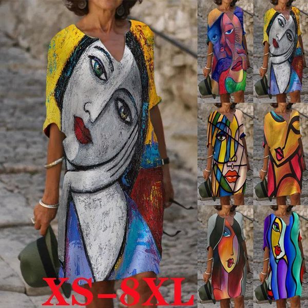 casual dresses fashion plus size xs-8xl party dress printed cotton short sleeve loose women's sexy, Black;gray
casual dresses fashion plus size xs-8xl party dress printed cotton short sleeve loose women's sexy, Black;gray