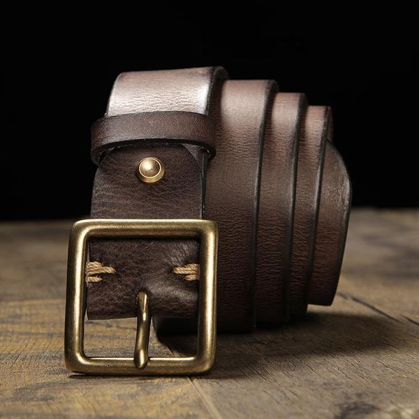 belts men's casual belt 38mm wide thick full-grain leather classic retro handmade old copper pin buckle jeans women dress, Black;brown
belts men's casual belt 38mm wide thick full-grain leather classic retro handmade old copper pin buckle jeans women dress, Black;brown