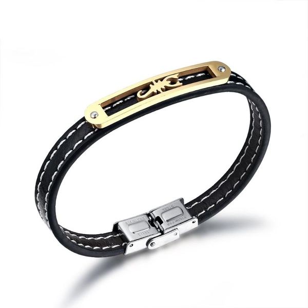 charm bracelets 2021 fashion jewelry vintage stainless steel leather scorpion bracelet titanium star cuff for men pulseras, Golden;silver
charm bracelets 2021 fashion jewelry vintage stainless steel leather scorpion bracelet titanium star cuff for men pulseras, Golden;silver