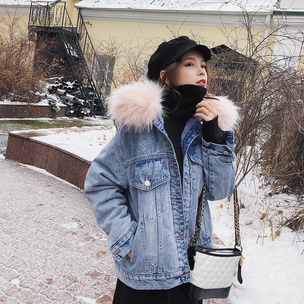 women's jackets denim jacket women fur hooded coat wool liner winter clothes loose jean female crop korean thick, Black;brown
women's jackets denim jacket women fur hooded coat wool liner winter clothes loose jean female crop korean thick, Black;brown
