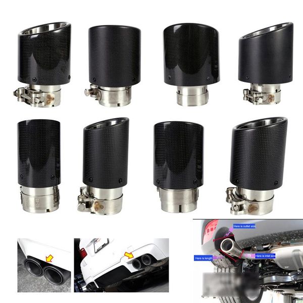 motorcycle exhaust system universal real carbon fiber tail car pipe modified 63mm in 76/89/101/114mm out durable round 2 pieces
motorcycle exhaust system universal real carbon fiber tail car pipe modified 63mm in 76/89/101/114mm out durable round 2 pieces
