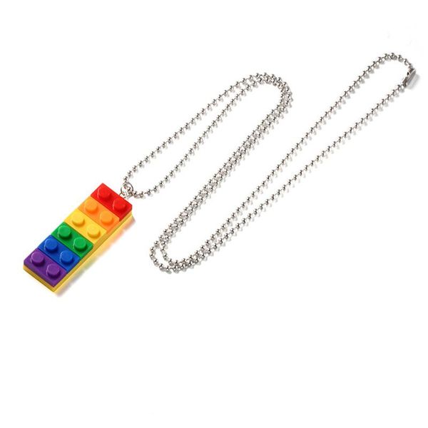 pendant necklaces men women gay pride rainbow blocks necklace and lesbian lace stainless color ribbon collar punk jewelry party gift, Silver
pendant necklaces men women gay pride rainbow blocks necklace and lesbian lace stainless color ribbon collar punk jewelry party gift, Silver