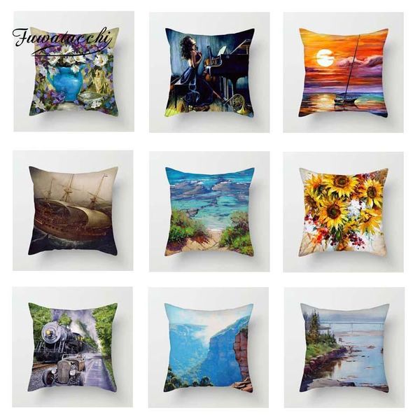 cushion/decorative pillow fuwatacchi oil painting cushion cover flower sailboat plants for sofa car chair decor sunflower mountain pillowcas
cushion/decorative pillow fuwatacchi oil painting cushion cover flower sailboat plants for sofa car chair decor sunflower mountain pillowcas
