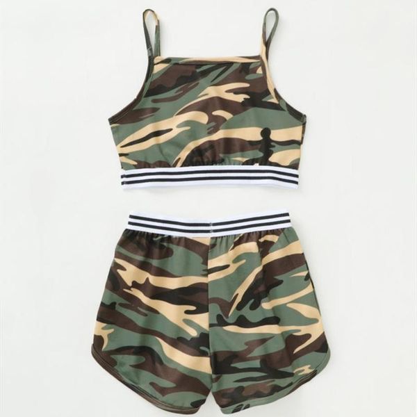 clothing sets kids baby girls summer active off shoulder camouflage vest shorts pants children thin clothes 2pcs 4-9y, White
clothing sets kids baby girls summer active off shoulder camouflage vest shorts pants children thin clothes 2pcs 4-9y, White