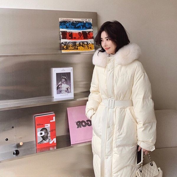 2021 new down jacket women's middle and long knee length korean version waist closing large wool collar winter thickened trend, Black
2021 new down jacket women's middle and long knee length korean version waist closing large wool collar winter thickened trend, Black
