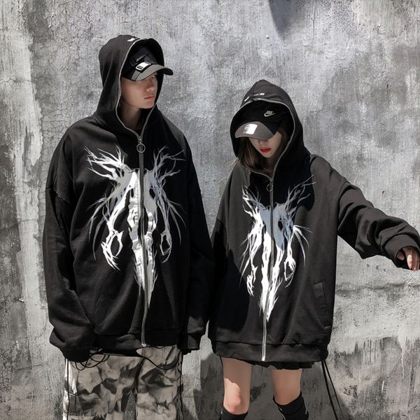 men's hoodie, street cloth, punk pattern, zipper, large, casual, black, harajuku, fashion et
men's hoodie, street cloth, punk pattern, zipper, large, casual, black, harajuku, fashion et