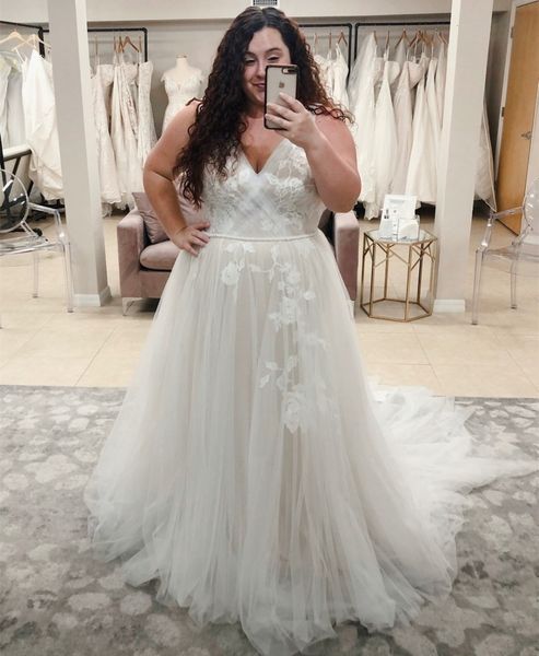 size new plus wedding 2021 sleeveless a-line beach sweep train v-neck bridal gowns lace applique robe de mariee lwjs, White
size new plus wedding 2021 sleeveless a-line beach sweep train v-neck bridal gowns lace applique robe de mariee lwjs, White