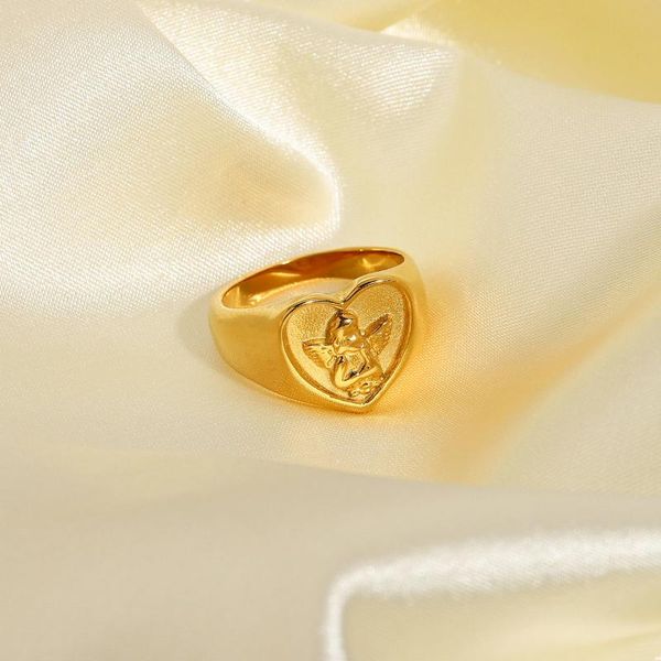 cluster rings statement chunky jewelry gifts gold plated stainless steel heart angel for women, Golden;silver
cluster rings statement chunky jewelry gifts gold plated stainless steel heart angel for women, Golden;silver