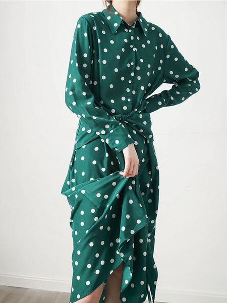2021 new polka dot print camisa feminina vestido manga comprida rendas-up turn-down colarinho meados de bezerro vestidos y0g0, Black;gray
2021 new polka dot print camisa feminina vestido manga comprida rendas-up turn-down colarinho meados de bezerro vestidos y0g0, Black;gray
