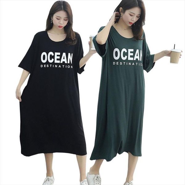 modal dress large size women sleepwear nightdress pregnant skirt summer cotton round neck loose female fat mm home service, Black;red
modal dress large size women sleepwear nightdress pregnant skirt summer cotton round neck loose female fat mm home service, Black;red