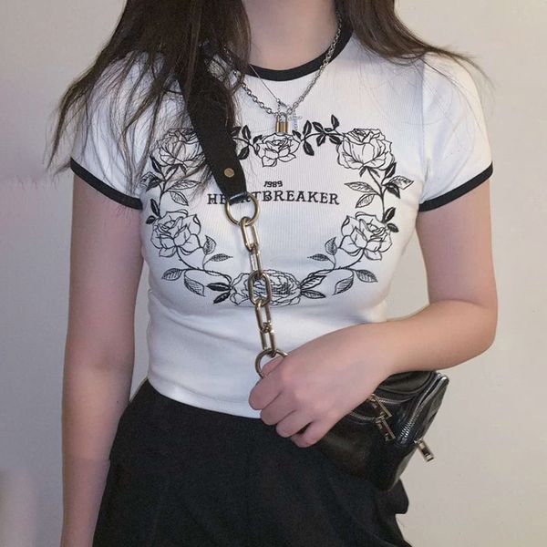 2021 new vintage flower embroidery crop women slim o neck short sleeve t-shirt female summer casual streetwear t shirt wwav, White
2021 new vintage flower embroidery crop women slim o neck short sleeve t-shirt female summer casual streetwear t shirt wwav, White