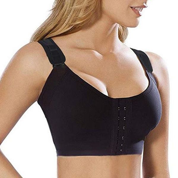 women's bra posture corrector lift up bra women shockproof sports support plus size fitness adjustable underwear cross back, White;black
women's bra posture corrector lift up bra women shockproof sports support plus size fitness adjustable underwear cross back, White;black
