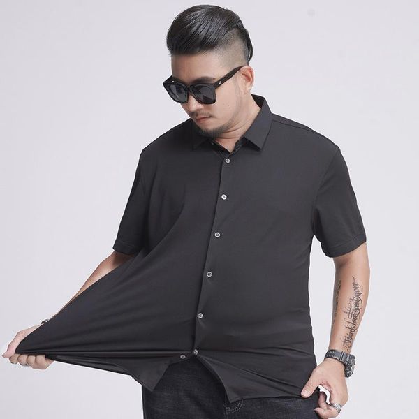 men's casual shirts large short sleeve shirt business elastic loose multicolor versatile add fat, White;black
men's casual shirts large short sleeve shirt business elastic loose multicolor versatile add fat, White;black