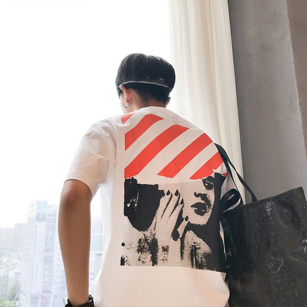 summer new monroe short sleeve white t-shirt loose korean fashion brand half sleeve handsome boy, White;black
summer new monroe short sleeve white t-shirt loose korean fashion brand half sleeve handsome boy, White;black