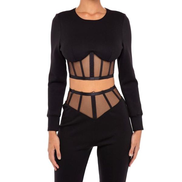 women's two piece pants women autumn fashion long sleeve mesh black pieces bandage set 2021 designer high street evening party, White
women's two piece pants women autumn fashion long sleeve mesh black pieces bandage set 2021 designer high street evening party, White