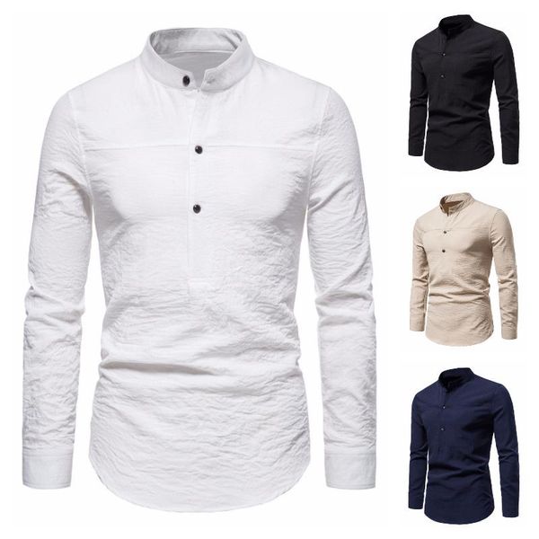 men's casual shirts 2022 long-sleeved shirt solid color pullover business office european size, White;black
men's casual shirts 2022 long-sleeved shirt solid color pullover business office european size, White;black