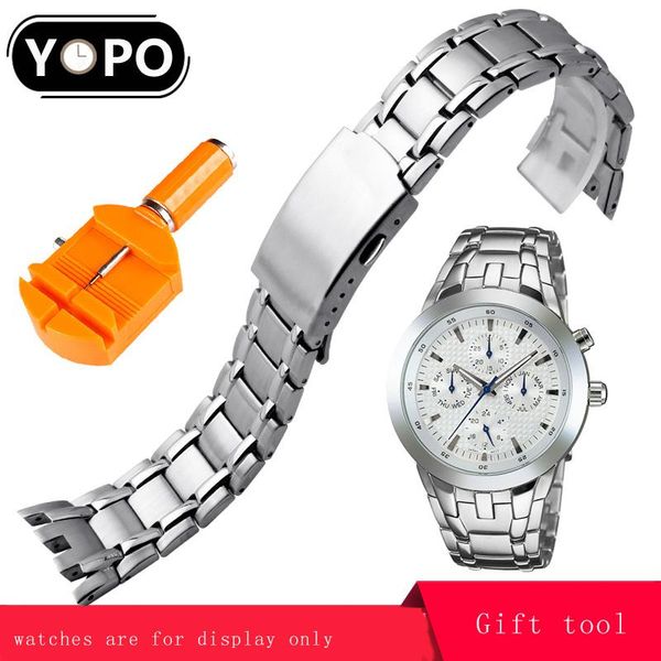 watch bands yopo solid stainless steel watchband silver men's bracelet replacement metal belt for ef-312d-1a/7a accessories give tool, Black;brown
watch bands yopo solid stainless steel watchband silver men's bracelet replacement metal belt for ef-312d-1a/7a accessories give tool, Black;brown
