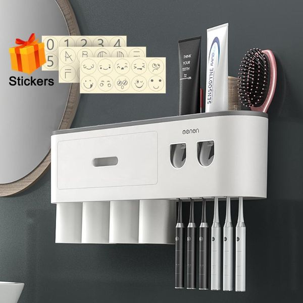 toothbrush holders wall-mounted cup holder magnetic double automatic toothpaste squeezer dispenser storage rack bathroom accessories
toothbrush holders wall-mounted cup holder magnetic double automatic toothpaste squeezer dispenser storage rack bathroom accessories