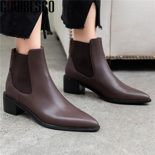 boots covibesco vintage genuine leather women ankle female elastic band thick heels pumps party basic shoes woman, Black
boots covibesco vintage genuine leather women ankle female elastic band thick heels pumps party basic shoes woman, Black