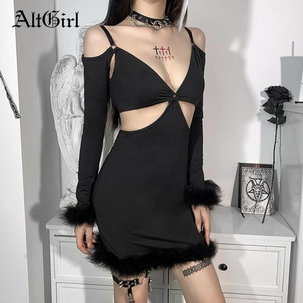 casual dresses altgirl dark gothic dress women streetwear harajuku hollow out high waist plush patchwork bodycon emo alt partywear, Black;gray
casual dresses altgirl dark gothic dress women streetwear harajuku hollow out high waist plush patchwork bodycon emo alt partywear, Black;gray