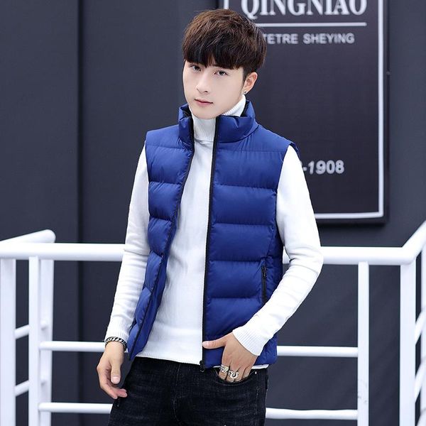male casual vest coat plus size fashion youth wear stand collar vest cotton jacket solid color sleeveless down waistcoat jacket, Black;white
male casual vest coat plus size fashion youth wear stand collar vest cotton jacket solid color sleeveless down waistcoat jacket, Black;white