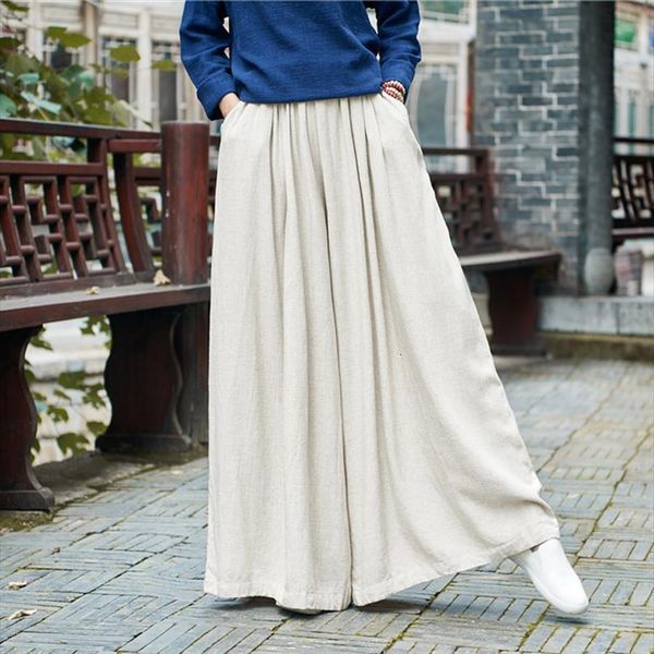 spring cotton linen wide leg womens pants elastic waist loose casual autumn big size vintage trousers, Black;white
spring cotton linen wide leg womens pants elastic waist loose casual autumn big size vintage trousers, Black;white