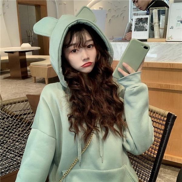 women's hoodies & sweatshirts cute mouse ear hooded sweatshirt for sweet girl 2021 winter thickening long plush women loose pullover fe, Black
women's hoodies & sweatshirts cute mouse ear hooded sweatshirt for sweet girl 2021 winter thickening long plush women loose pullover fe, Black