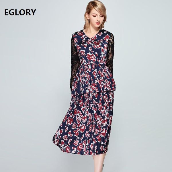 casual dresses brand fashion women v-neck vintage print lace patchwork long sleeve mid-calf length a-line pleated dress, Black;gray
casual dresses brand fashion women v-neck vintage print lace patchwork long sleeve mid-calf length a-line pleated dress, Black;gray