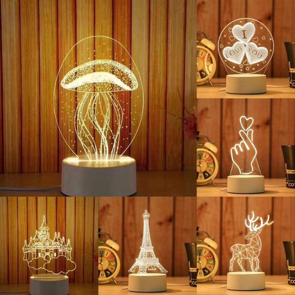 lighting lamp 3d usb acrylic night light led table desk bedroom decor gift warm white lamp lâmpada de iluminação
lighting lamp 3d usb acrylic night light led table desk bedroom decor gift warm white lamp lâmpada de iluminação