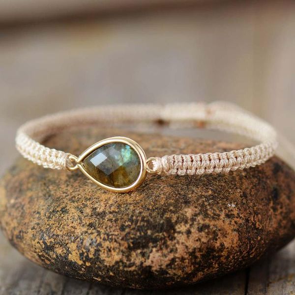 charm bracelets cute natural stone teardrop string braided macrame labradorite friendship bracelet femme women classic jewelry, Golden;silver
charm bracelets cute natural stone teardrop string braided macrame labradorite friendship bracelet femme women classic jewelry, Golden;silver