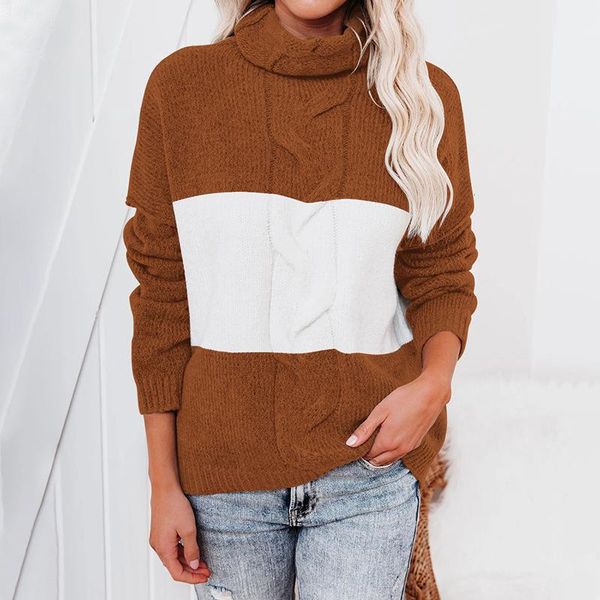 women's sweaters turtleneck jumper patchwork long sleeve pullover sweater loose casual knitted outwear winter warm ribbed twisted, White;black
women's sweaters turtleneck jumper patchwork long sleeve pullover sweater loose casual knitted outwear winter warm ribbed twisted, White;black