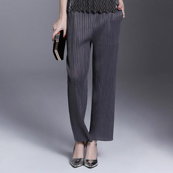 women's pants & capris issey style women pleated full length straight trousers maxi size leisure elastic waist bottom easy match, Black;white
women's pants & capris issey style women pleated full length straight trousers maxi size leisure elastic waist bottom easy match, Black;white