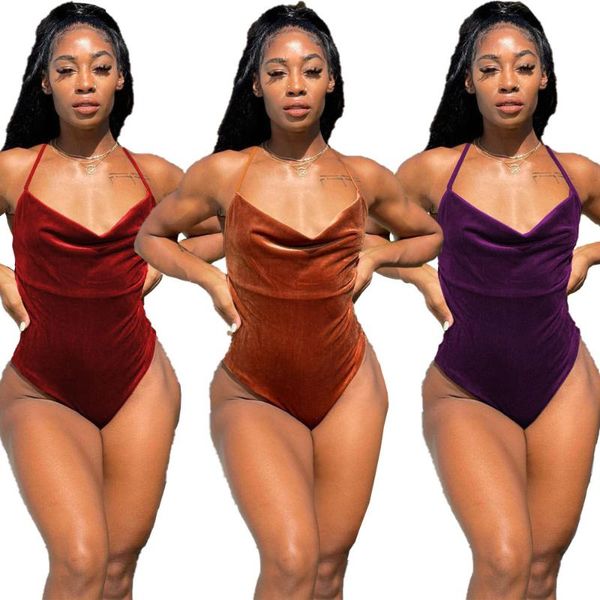 women's swimwear summer casual sports mercerized velvet jumpsuit nightclub, White;black
women's swimwear summer casual sports mercerized velvet jumpsuit nightclub, White;black